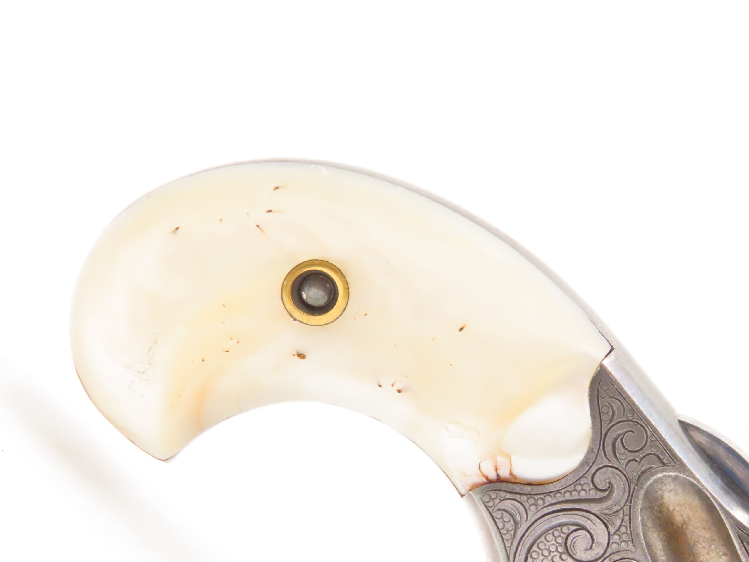 ENGRAVED, SILVER PLATED Antique COLT NEW LINE .32 RF Revolver PEARL GRIP 1874 Mfr. “GILDED AGE” Sidearm - Image 16