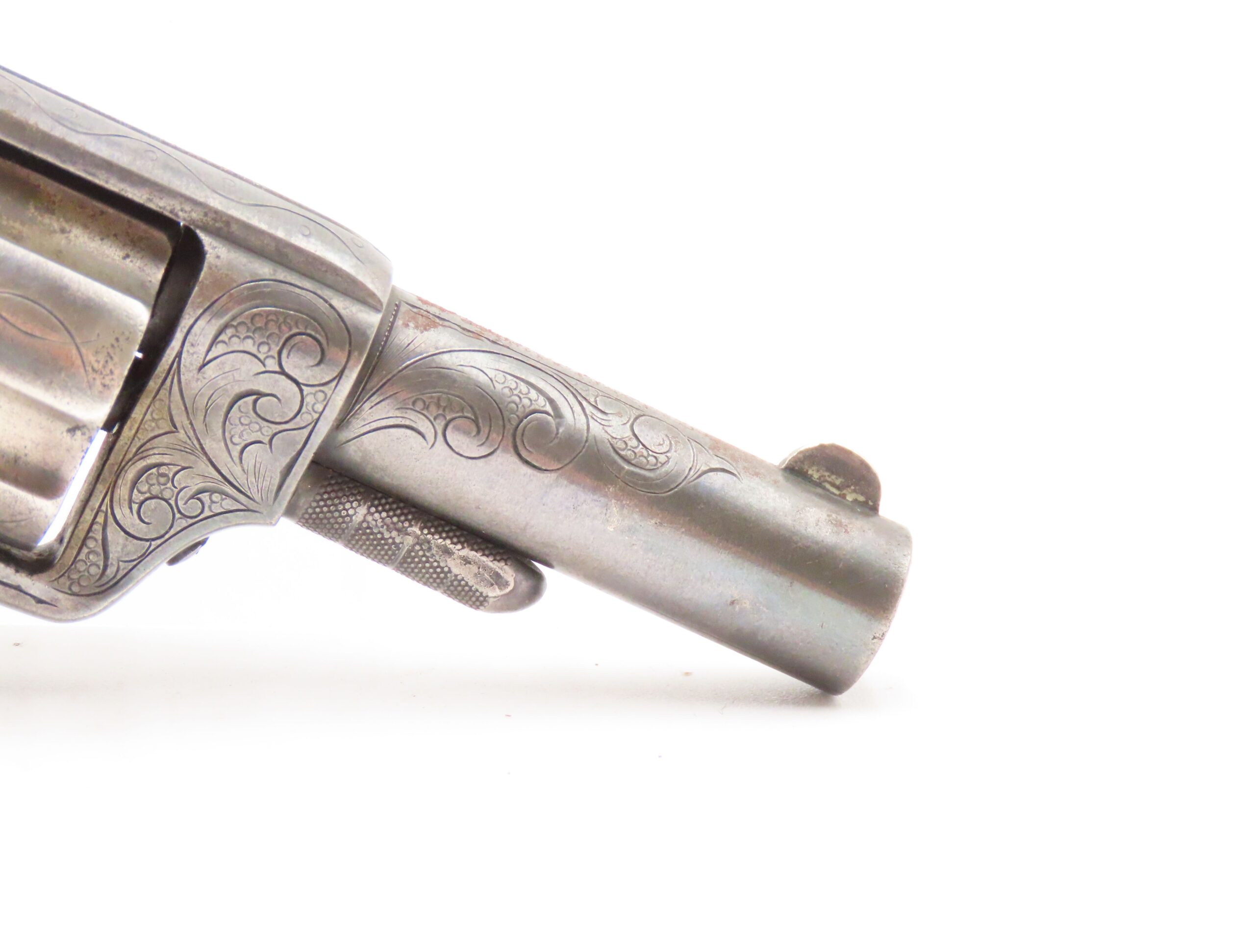 ENGRAVED, SILVER PLATED Antique COLT NEW LINE .32 RF Revolver
