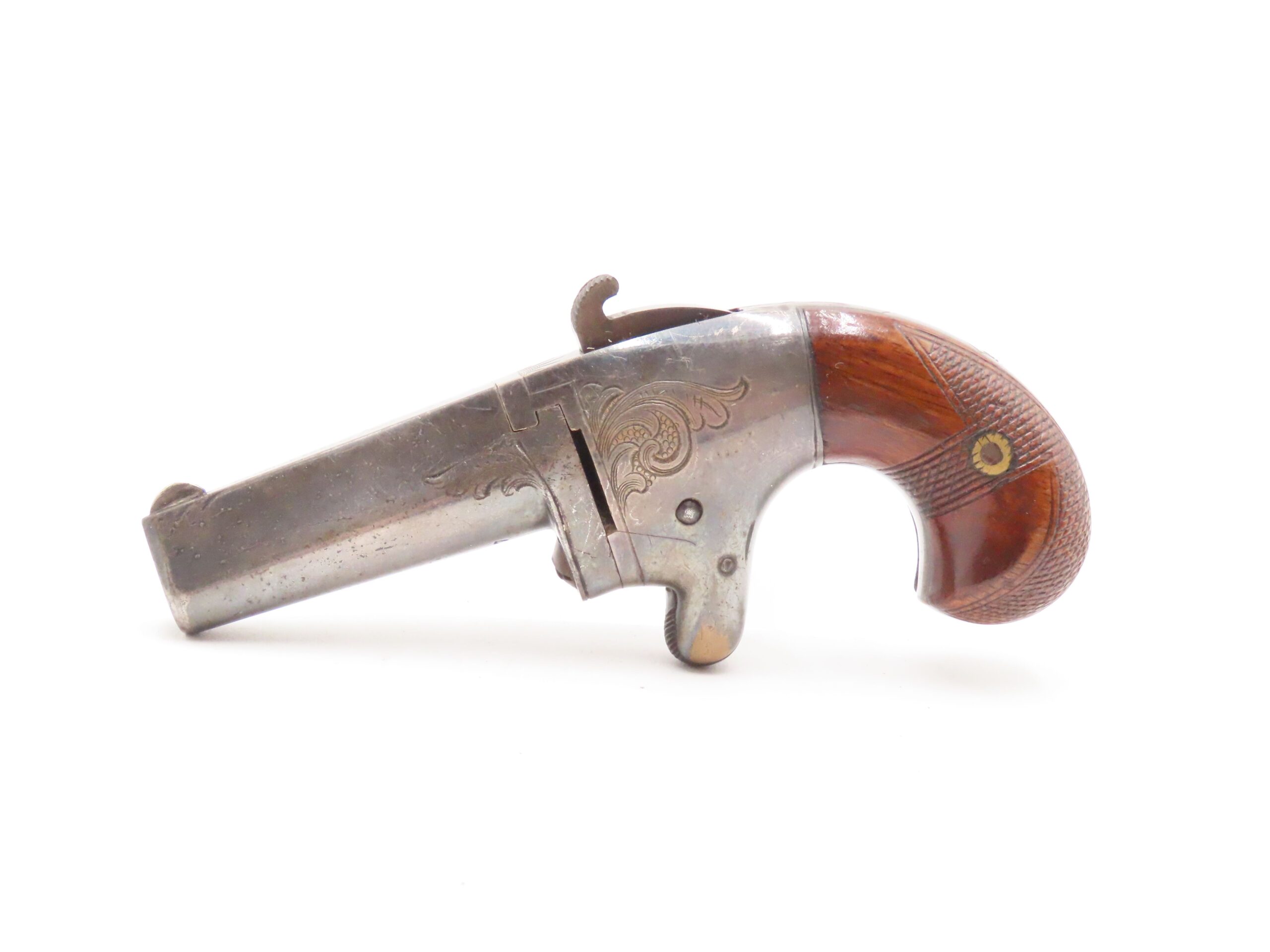 RARE Antique NATIONAL ARMS No. 2 .41 RF Derringer Post-CIVIL WAR WILD WEST Nicely Engraved SWIVEL BARREL Pre-Colt Pistol - Image 3