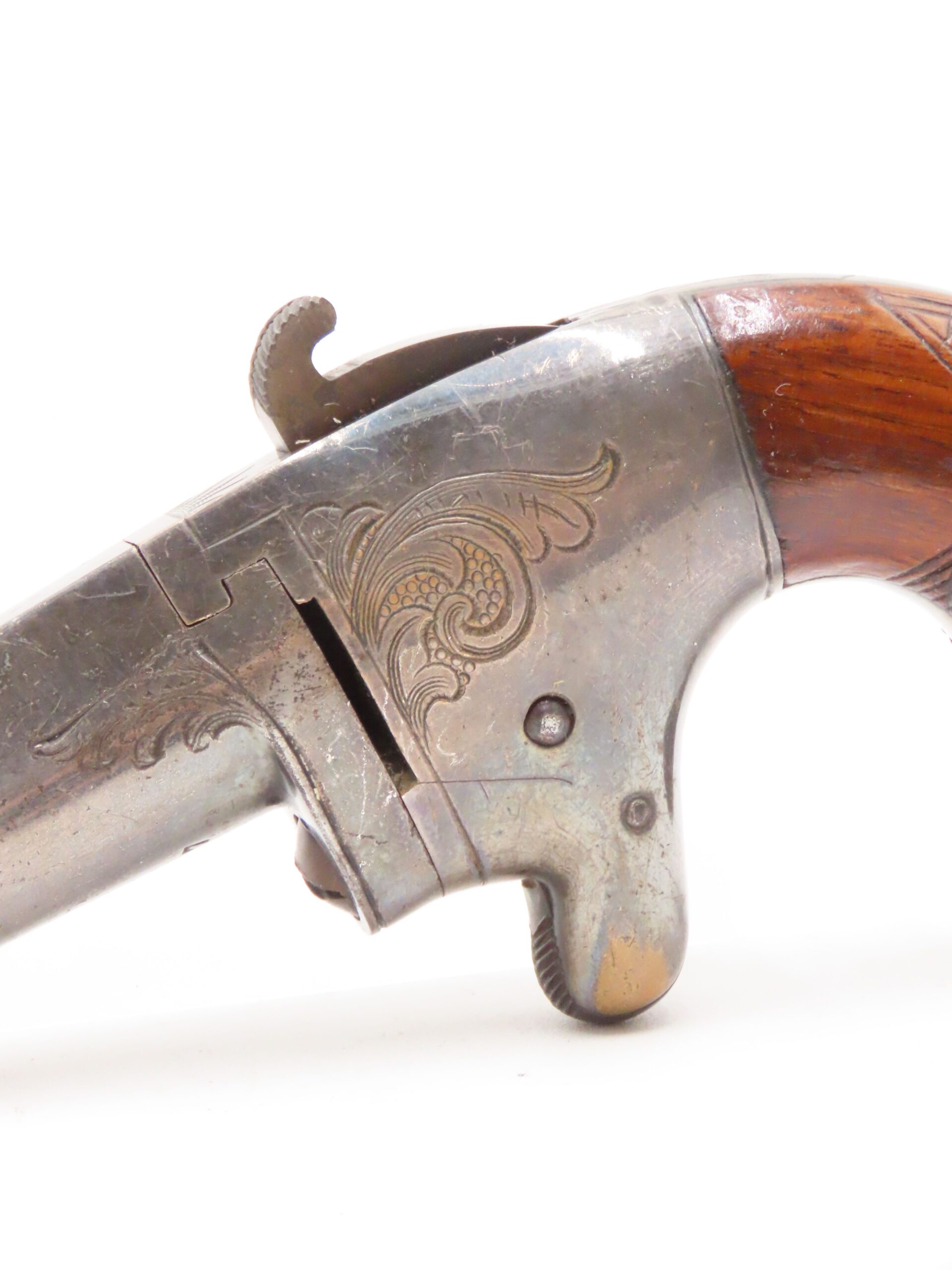 RARE Antique NATIONAL ARMS No. 2 .41 RF Derringer Post-CIVIL WAR WILD WEST Nicely Engraved SWIVEL BARREL Pre-Colt Pistol - Image 5