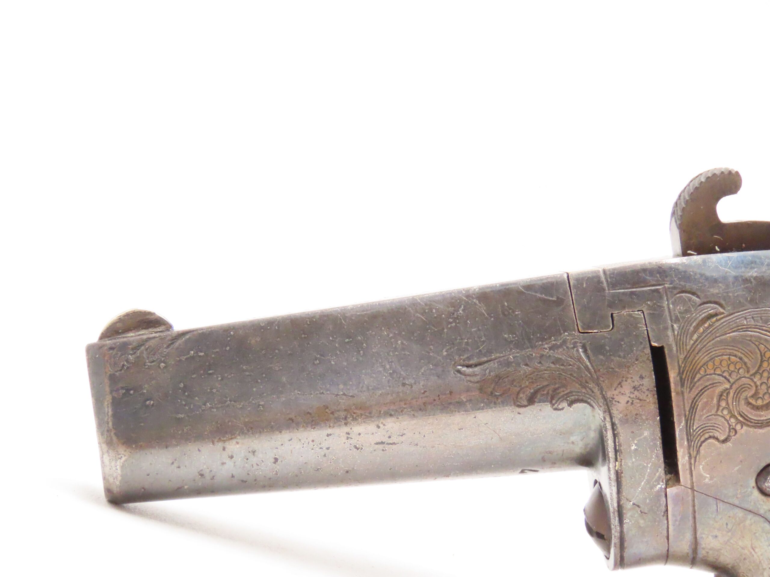 RARE Antique NATIONAL ARMS No. 2 .41 RF Derringer Post-CIVIL WAR WILD WEST Nicely Engraved SWIVEL BARREL Pre-Colt Pistol - Image 6