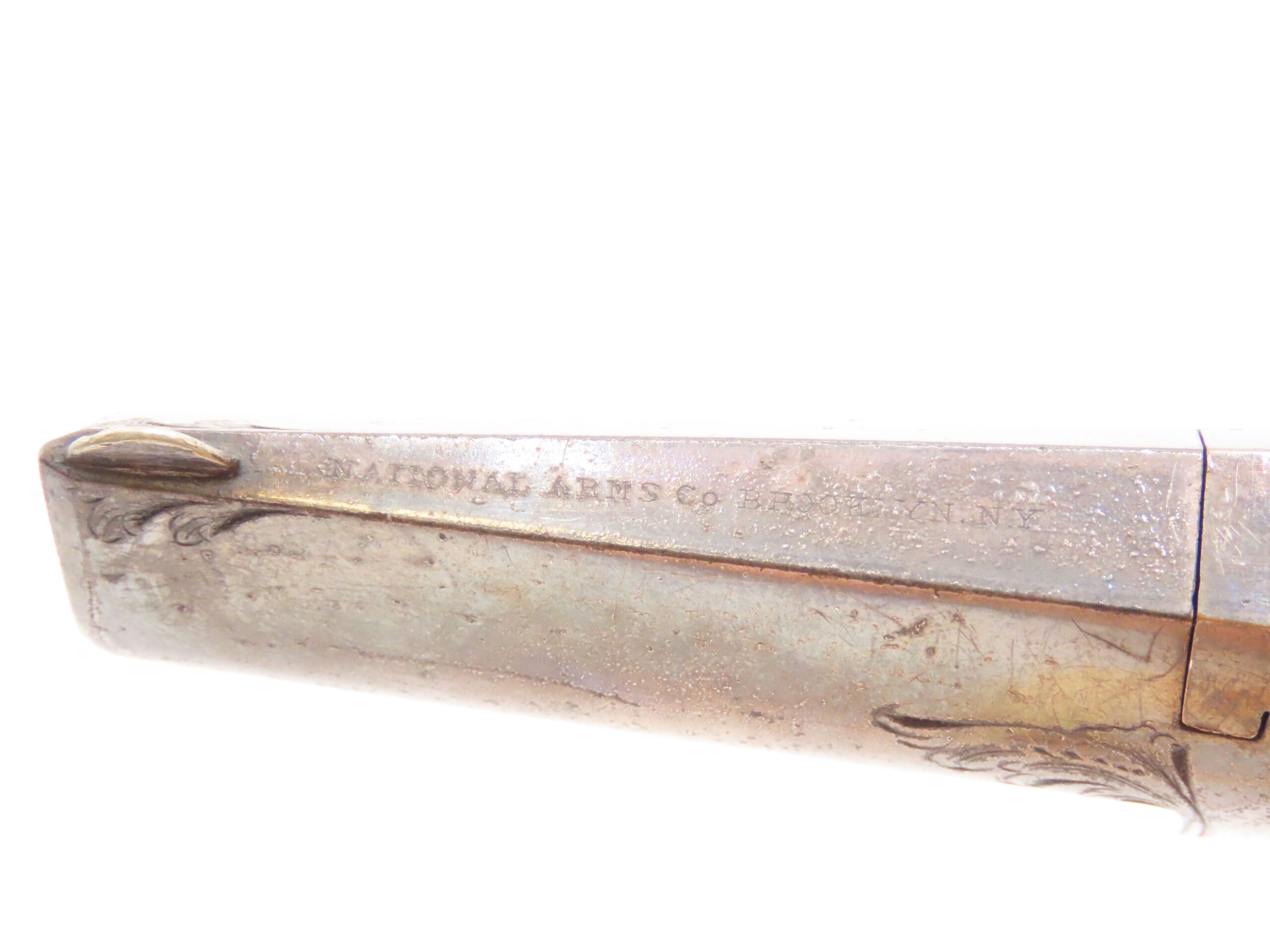 RARE Antique NATIONAL ARMS No. 2 .41 RF Derringer Post-CIVIL WAR WILD WEST Nicely Engraved SWIVEL BARREL Pre-Colt Pistol - Image 9