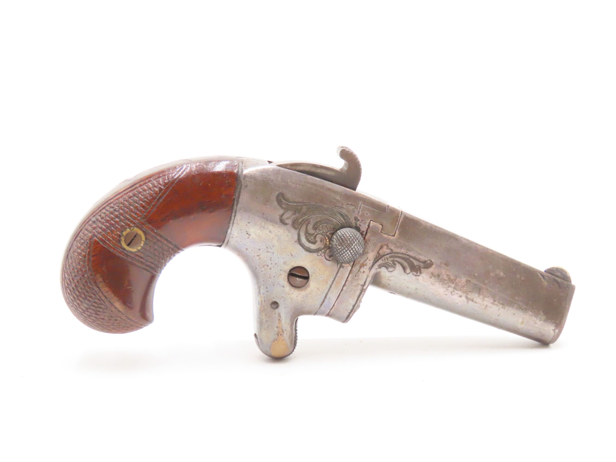 RARE Antique NATIONAL ARMS No. 2 .41 RF Derringer Post-CIVIL WAR WILD WEST Nicely Engraved SWIVEL BARREL Pre-Colt Pistol - Image 15