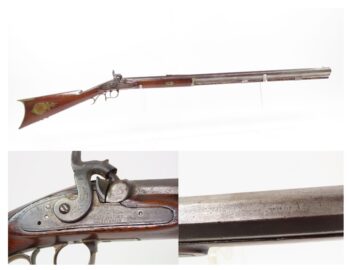 ENGRAVED Antique Wm. WINGERT Half Stock Percussion HOMESTEAD/HUNTING Rifle GAME GETTING .40 Caliber Rifle w/HENRY PARKER LOCK