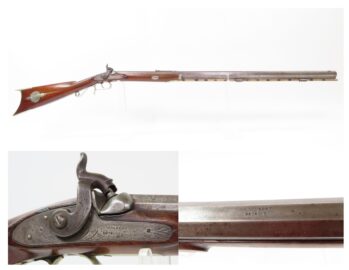 ENGRAVED Antique Wm. WINGERT Half Stock Percussion HOMESTEAD/HUNTING Rifle GAME GETTING .38 Caliber Rifle with WINGERT LOCK