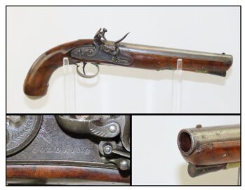 GOLDRING FLINTLOCK Martial Pistol Engraved Antique .65 Caliber Birmingham Full Size Flintlock in a Martial Caliber!