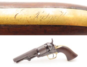 1860 mfr. Pre-CIVIL WAR Antique COLT M1849 .31 Percussion POCKET Revolver   Personalized with “E. Padgett” Inscription