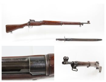 WORLD WAR I Era REMINGTON U.S. M1917 Bolt Action C&R MILITARY Rifle .30-06  With a REMINGTON Pattern 1913 BAYONET & SCABBARD