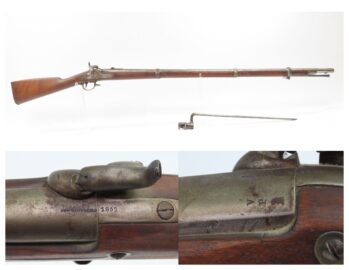NEW HAMPSHIRE Militia Rifle-Musket Antique WHITNEY M1842 w/ BAYONET SCARCE Pre-Civil War, Made c1857