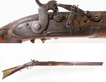 1850s Antique SUPERPOSED LOAD Two Shot PERCUSSION Homestead/Hunting Rifle SINGLE BARREL with TWO SEPARATE IGNITION CHAMBERS
