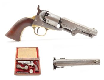 CASED Post-CIVIL WAR / WILD WEST Antique COLT M1849 Percussion .31 POCKET   1871 mfg FRONTIER SIX-SHOOTER Revolver ACCESSORIES