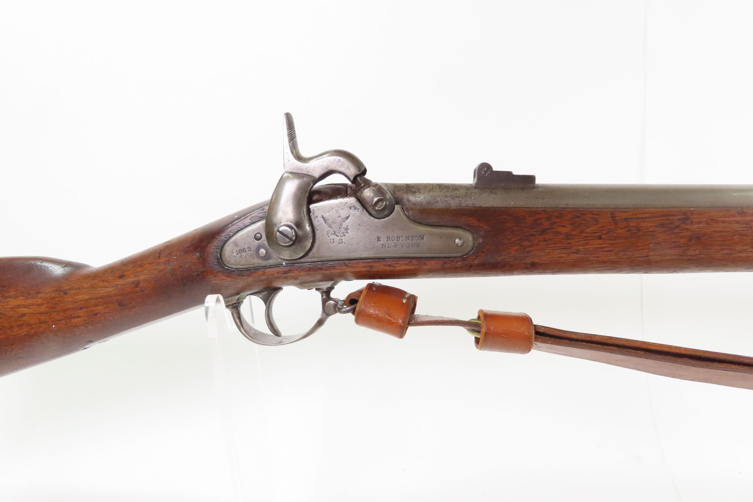 Scarce CIVIL WAR Union Antique E. ROBINSON U.S. M1861 Rifle-MUSKET w/SLING 1863 Dated Contract Model “EVERYMAN’S RIFLE” Musket - Image 5