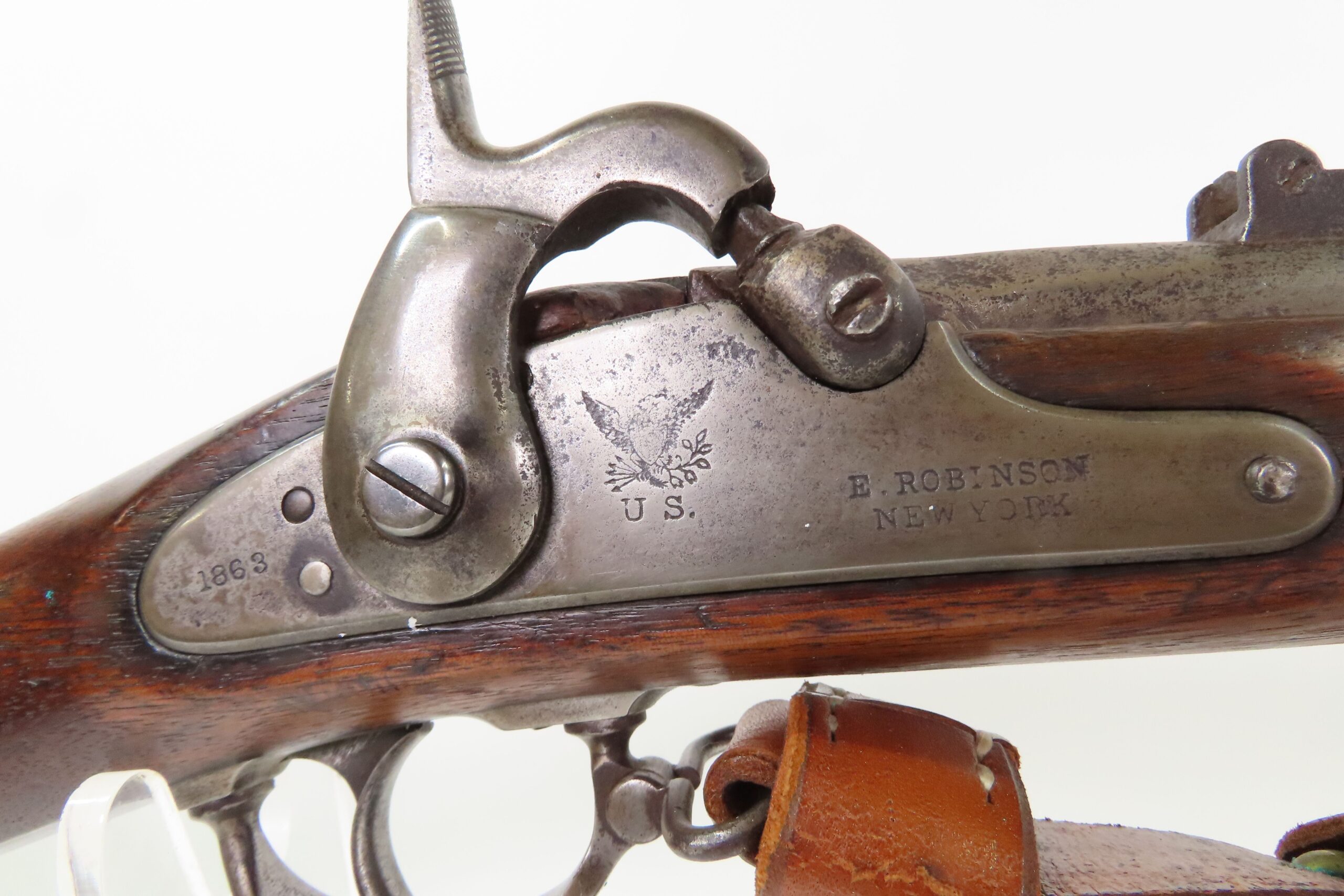 Scarce CIVIL WAR Union Antique E. ROBINSON U.S. M1861 Rifle-MUSKET w/SLING 1863 Dated Contract Model “EVERYMAN’S RIFLE” Musket - Image 7