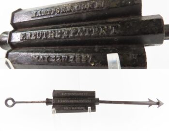1850s-60s Rare F. REUTHE Antique Two Barrel .44 Percussion ANIMAL TRAP Gun Made to Automatically Fire When Trap is Sprung