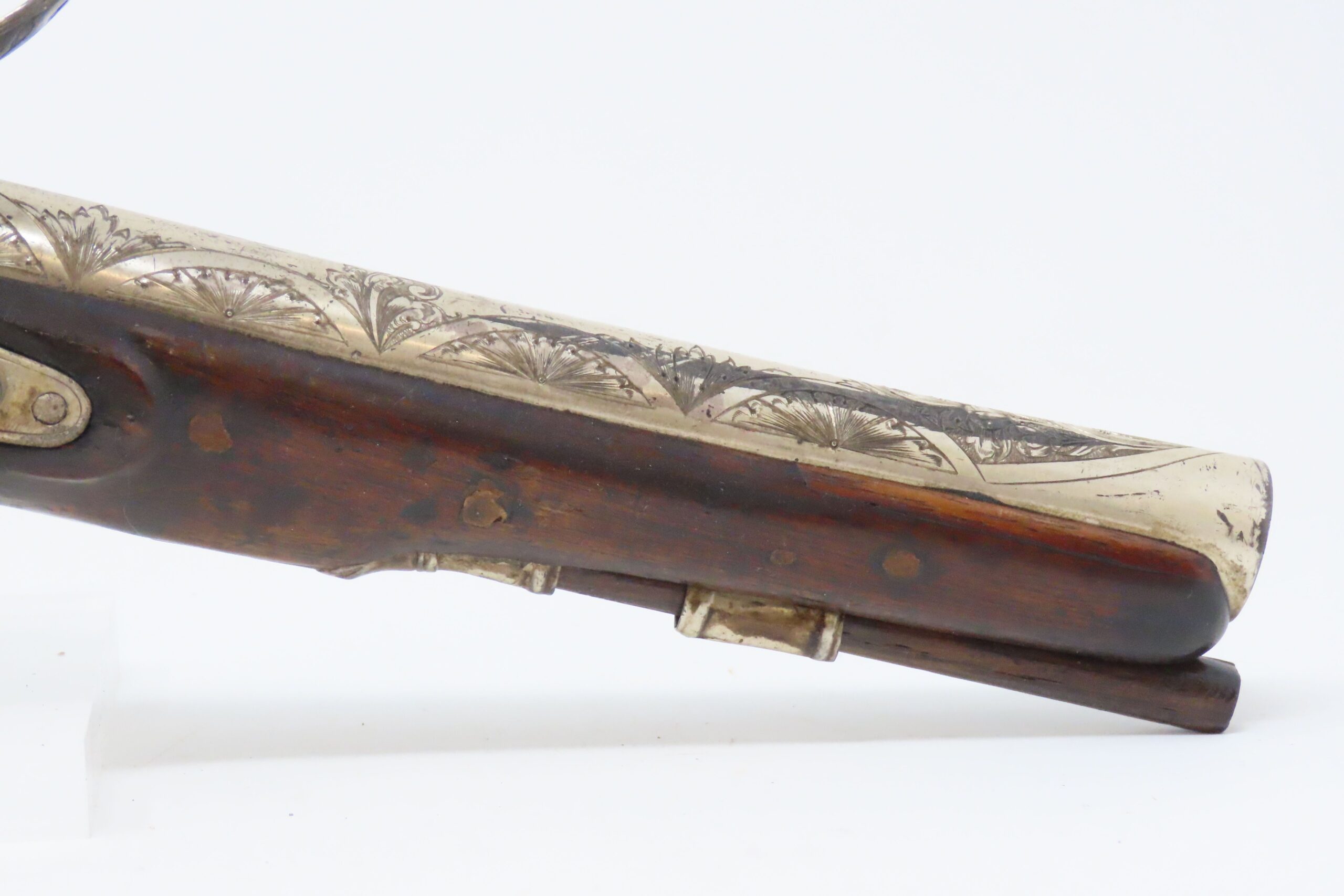RULE BRITANNIA! ADMIRAL HOWE British FLINTLOCK Pistol by ELLIS .62 Antique Ornately Engraved London Sidearm Late-18th Century - Image 6