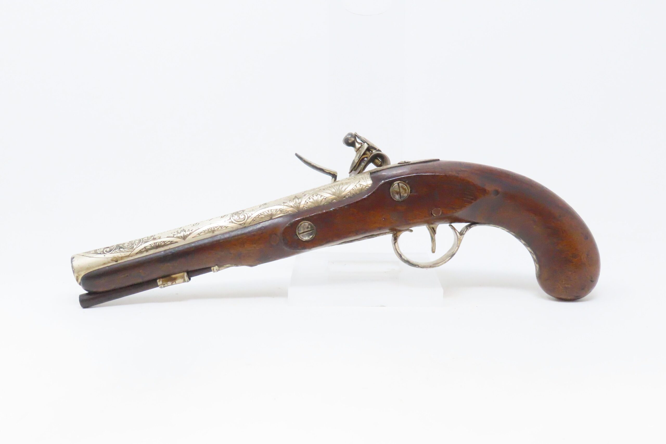 RULE BRITANNIA! ADMIRAL HOWE British FLINTLOCK Pistol by ELLIS .62 Antique Ornately Engraved London Sidearm Late-18th Century - Image 15