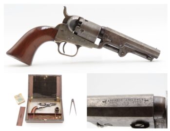 Pre-CIVIL WAR Antique COLT M1849 Percussion POCKET Revolver w/WRITING DESK  With INK WELL, DICE, CARDS, and other ACCESSORIES
