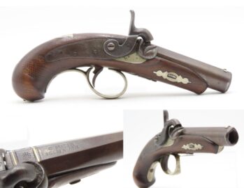 Scarce GOLD BANDED Antique C. SUTER Copyist DERRINGER Percussion Pistol SELMA, ALABAMA Period Copy Henry Deringer’s Pistol