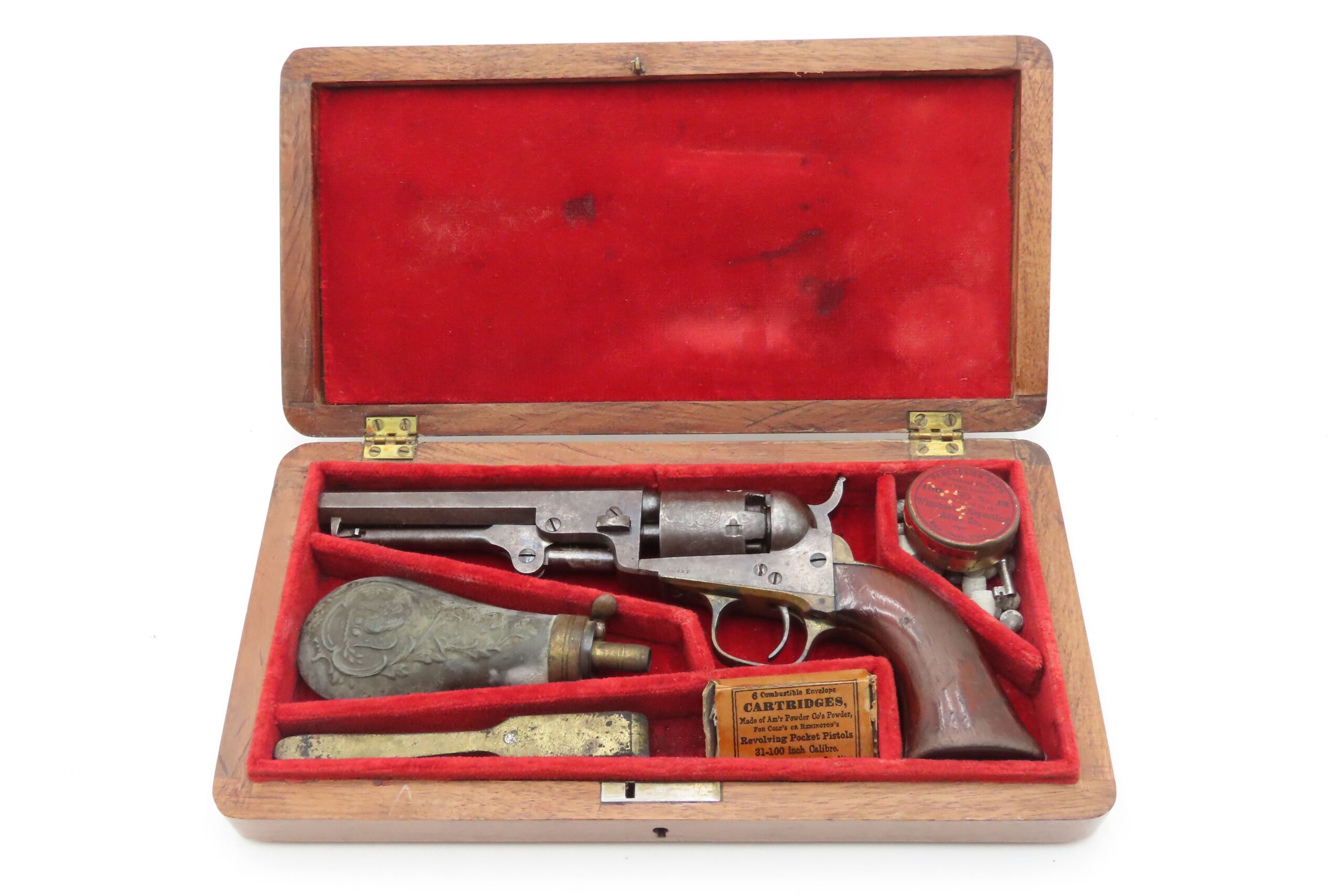 Handy CASED Pre-CIVIL WAR Antique COLT M1849 .31 Percussion POCKET Revolver 1860 Mfg. WILD WEST Six-Shooter w/ACCESSORIES - Image 4