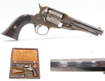 CASED Antique E. REMINGTON & SONS “New Model” POLICE Percussion Revolver    UNCONVERTED .36 Caliber Five Shot with ACCESSORIES
