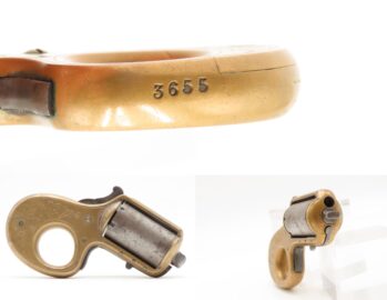 Scarce ENGRAVED Antique JAMES REID “My Friend” .22 Revolver KNUCKLE DUSTER Post-Civil War BRASS KNUCKLE - PISTOL Combination