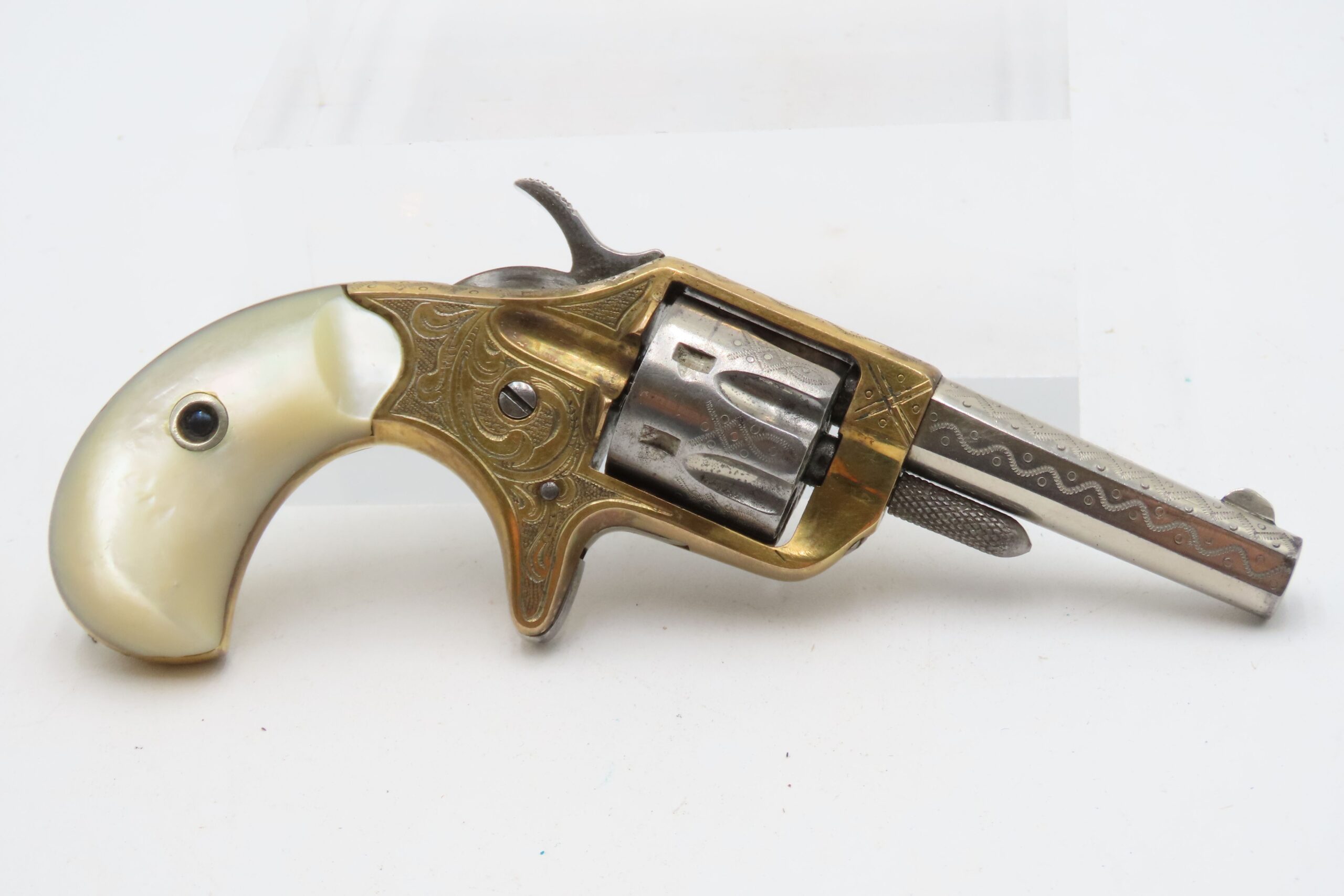 1876 FACTORY ENGRAVED Antique COLT “NEW LINE” .22 RF Revolver w
