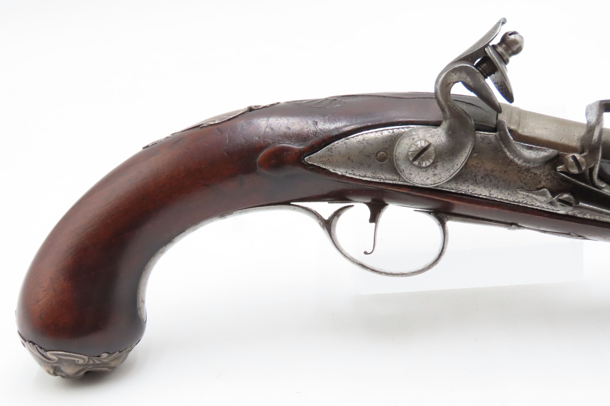 Mid-1700s SILVER MOUNTED Antique I. SMITH British FLINTLOCK Coat