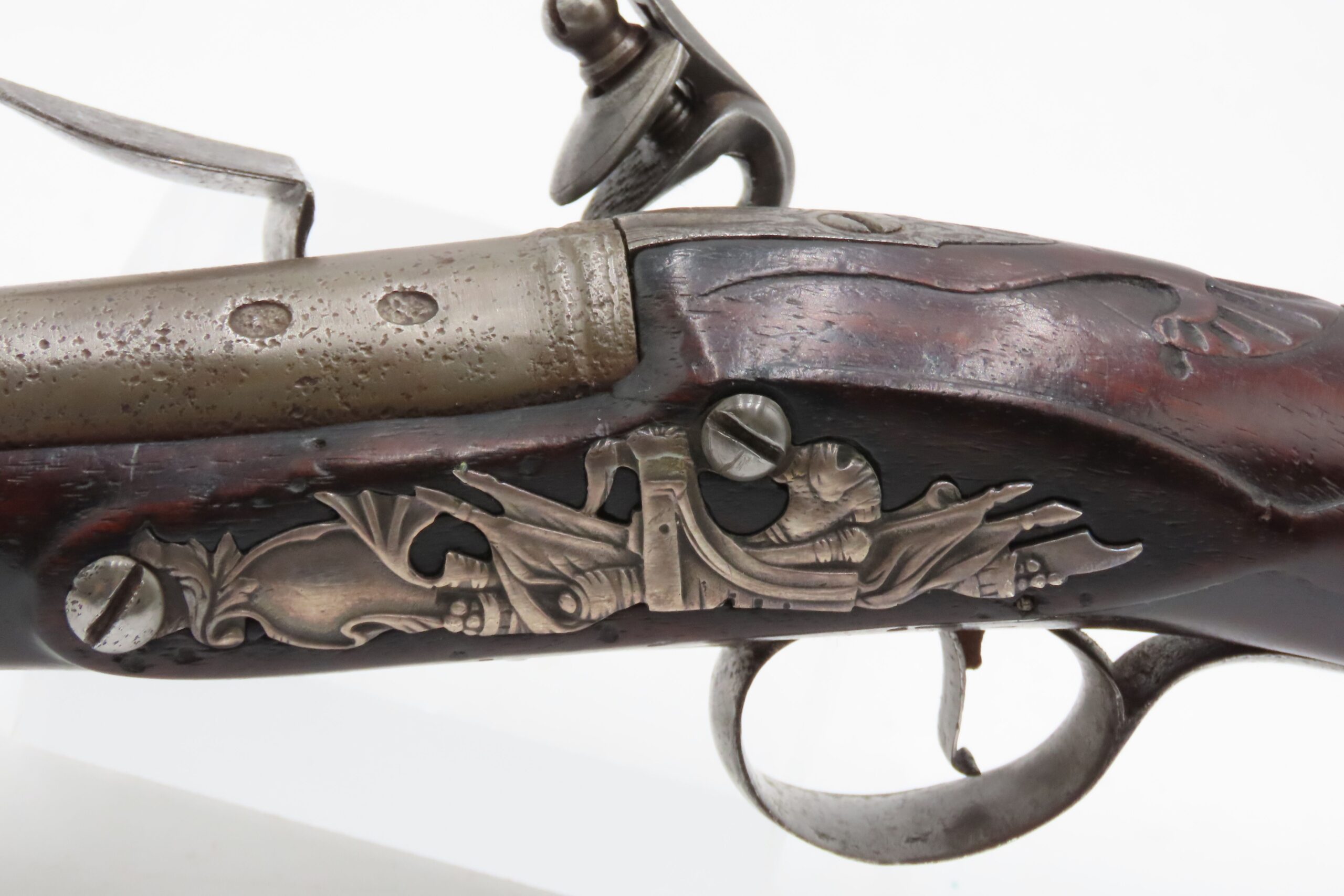 Mid-1700s SILVER MOUNTED Antique I. SMITH British FLINTLOCK Coat