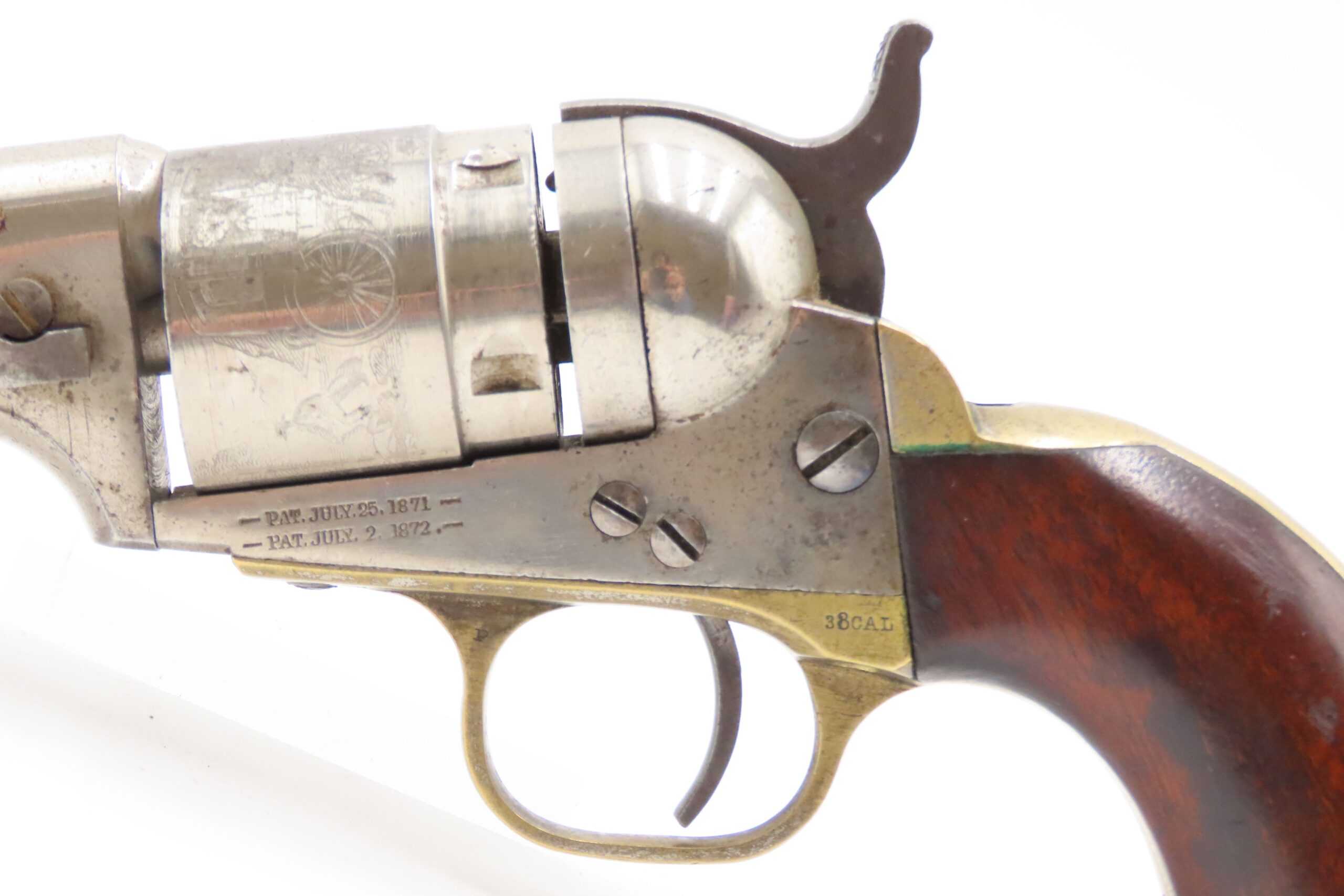 Antique COLT 3-1/2 Inch ROUND BARREL Pocket Model CARTRIDGE .38 CF Revolver 1 of 6500; Scarce CARTRIDGE CONVERSION Model - Image 18