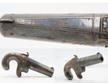 CIVIL WAR Era Antique MOORE’S PATENT FIREARMS All Metal No. 1 .41 Derringer 1 of 3,000 SILVER PLATED & BEAUTIFULLY ENGRAVED