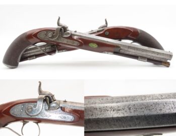 BRACE of ENGRAVED Antique PARKER FIELD & SONS Percussion DUELING Pistols    HISTORICAL Pair of LONDON Made DUELERS