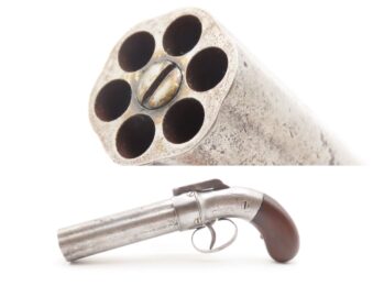 GOLD RUSH Era ALLEN & THURBER Antique WORCHESTER Period PEPPERBOX Revolver ENGRAVED First DA Revolving Percussion Pistol