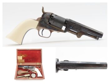 Pre-CIVIL WAR Antique COLT 1849 Percussion POCKET Revolver CASED & ENGRAVED WILD WEST|FRONTIER SIX-SHOOTER With ACCESSORIES
