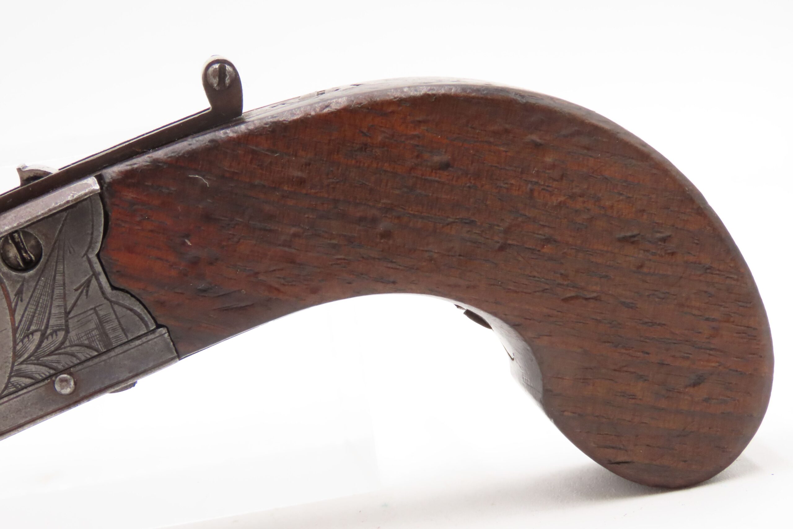 Engraved CASED BRACE of British BANNER Antique Boxlock FLINTLOCK Pistols With WOODEN CASE, TWO FLINTS, & PICK/SCREWDRIVER - Image 8