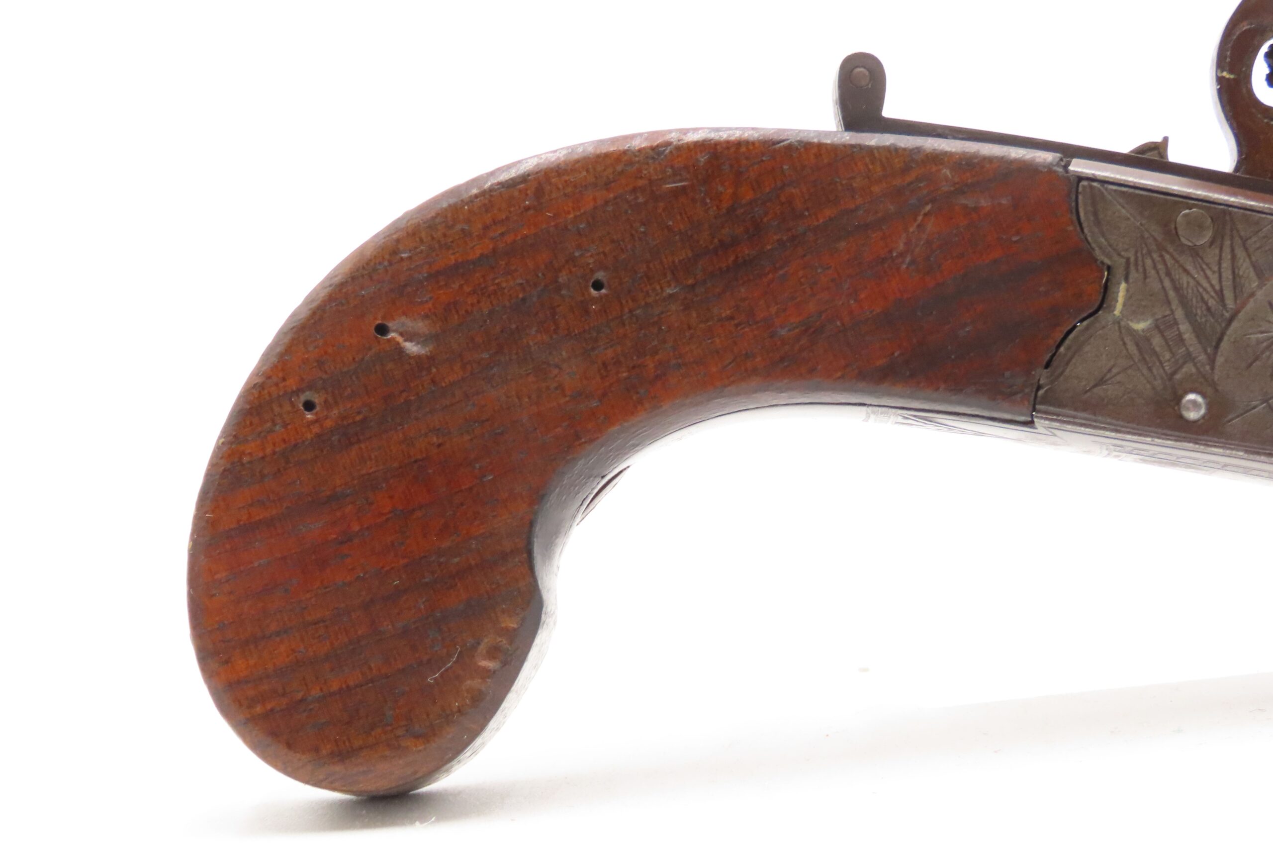 Engraved CASED BRACE of British BANNER Antique Boxlock FLINTLOCK Pistols With WOODEN CASE, TWO FLINTS, & PICK/SCREWDRIVER - Image 29