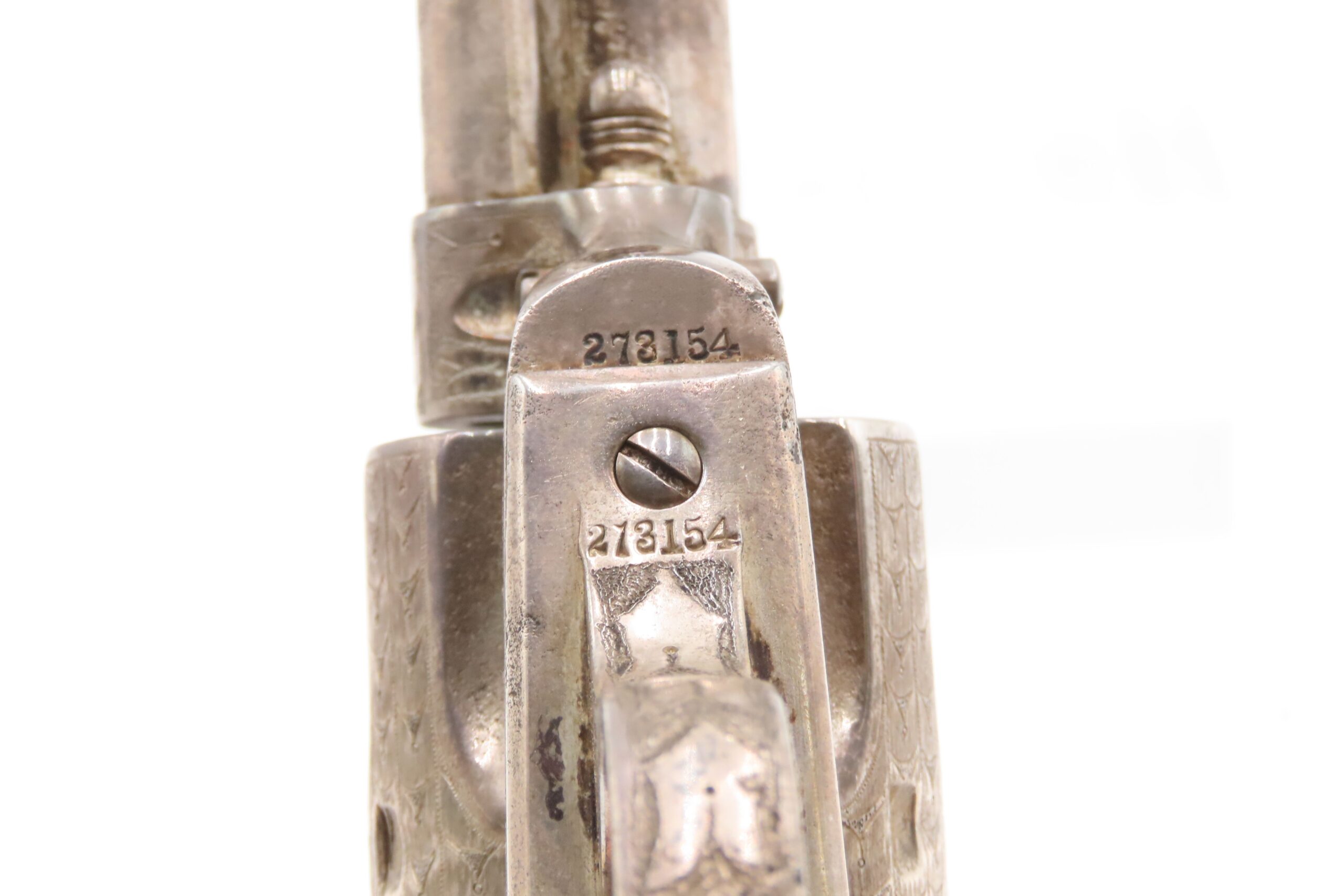 1905 ENGRAVED, SILVER PLATED COLT Bisley SAA .32-20 WCF Revolver C&R CARVED EAGLE & SNAKE IVORY GRIPS - Image 11