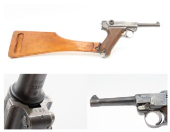 WORLD WAR I Dated DWM Imperial German LUGER P.08 Pistol C&R SHOULDER STOCK 1914 “GREAT WAR” Dated SEMI-AUTO Military Sidearm