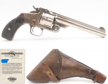 RARE, LETTERED AUSTRALIAN COLONIAL POLICE S&W No. 3 in .44 RUSSIAN Antique  1 OF 30 6 ½” Single Action .44 S&W RUSSIAN w/HOLSTER