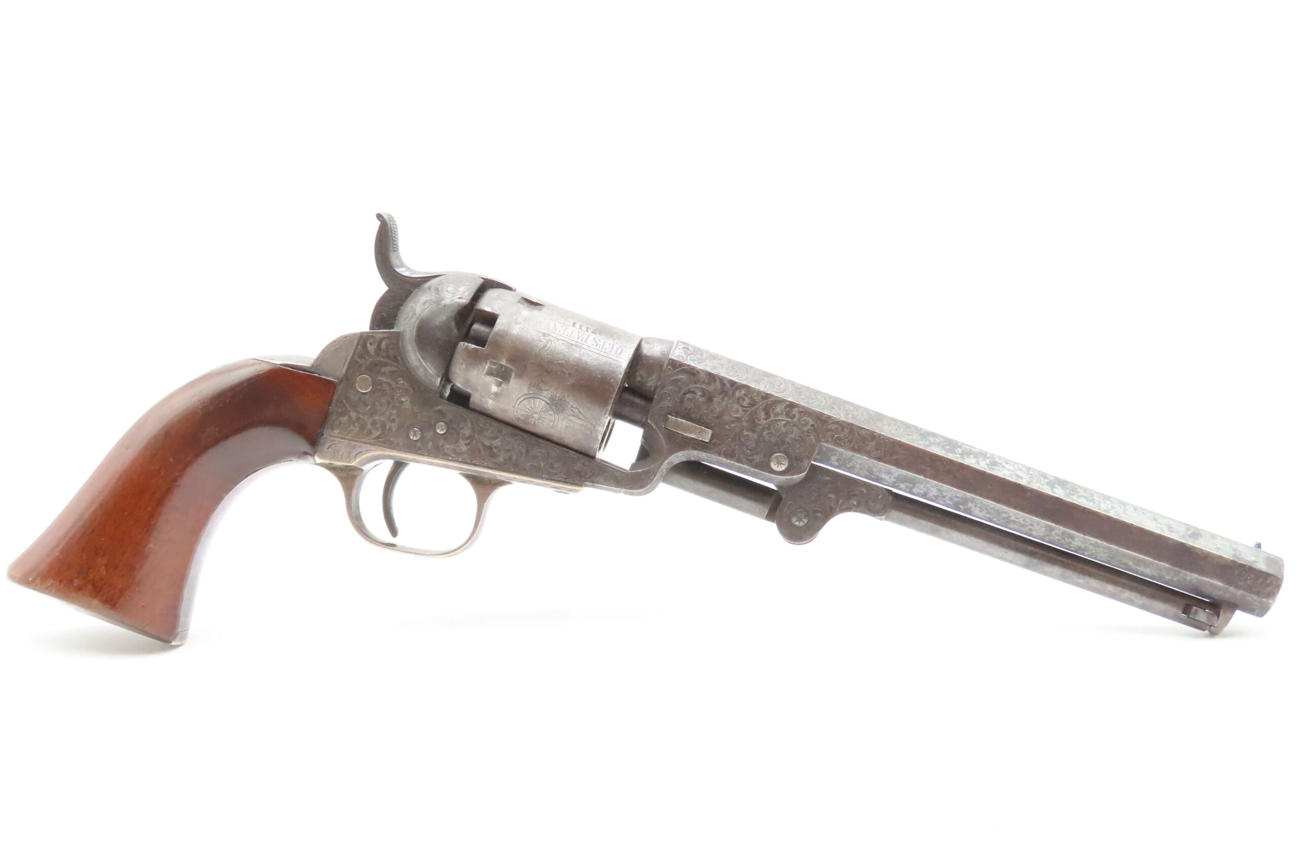 Scarce GUSTAVE YOUNG Factory Engraved COLT M1849 Percussion POCKET Revolver With Hand Engraved “PRESENTATION” Barrel Address - Image 2