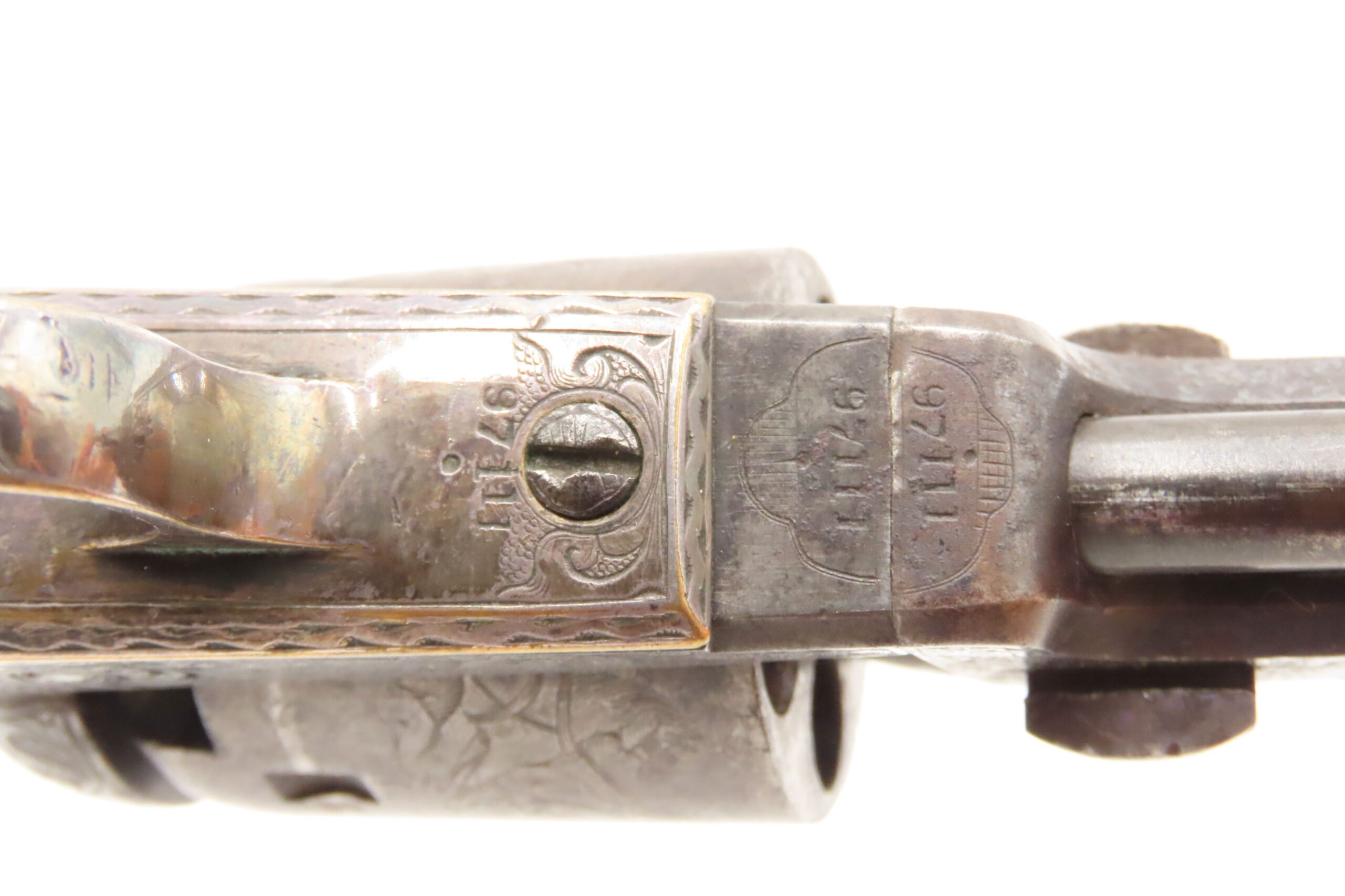 Scarce GUSTAVE YOUNG Factory Engraved COLT M1849 Percussion POCKET Revolver With Hand Engraved “PRESENTATION” Barrel Address - Image 10