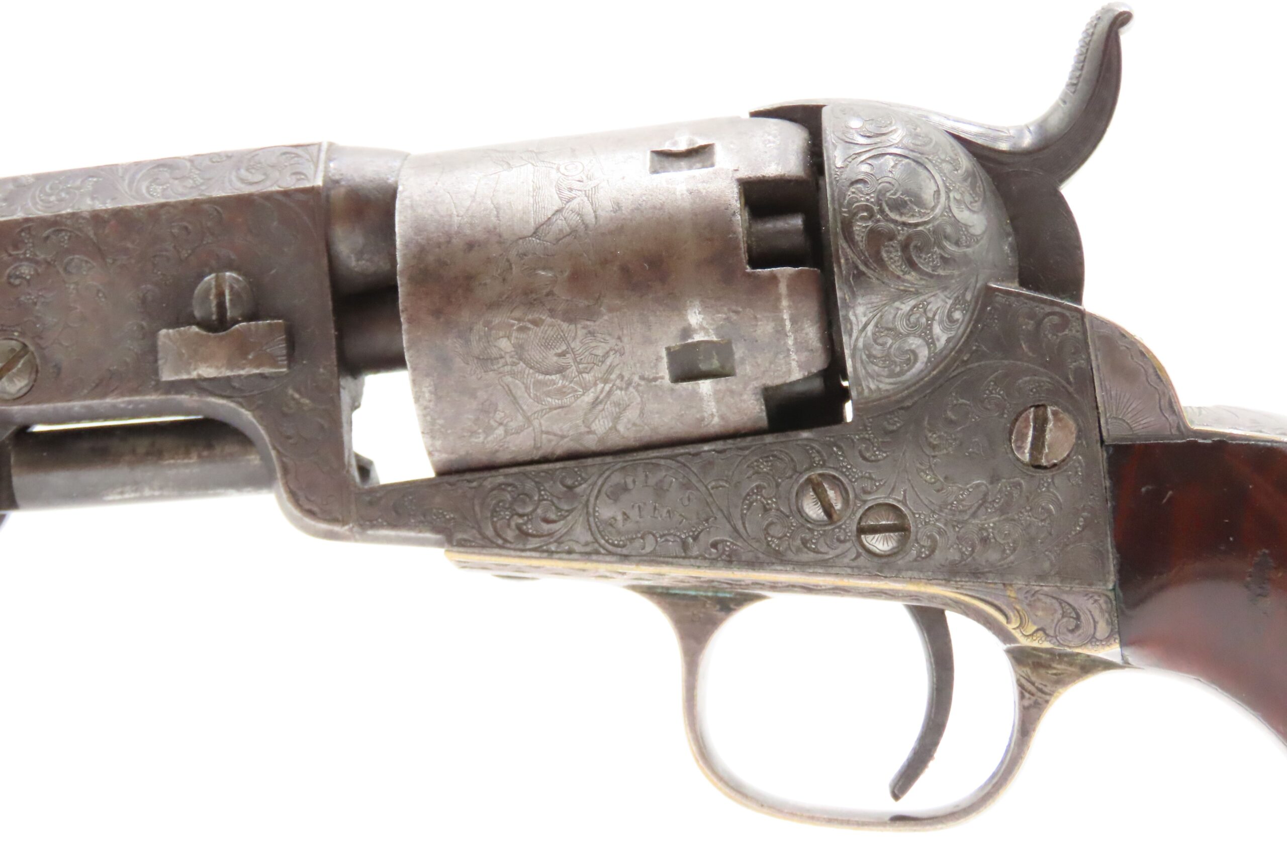 Scarce GUSTAVE YOUNG Factory Engraved COLT M1849 Percussion POCKET Revolver With Hand Engraved “PRESENTATION” Barrel Address - Image 18