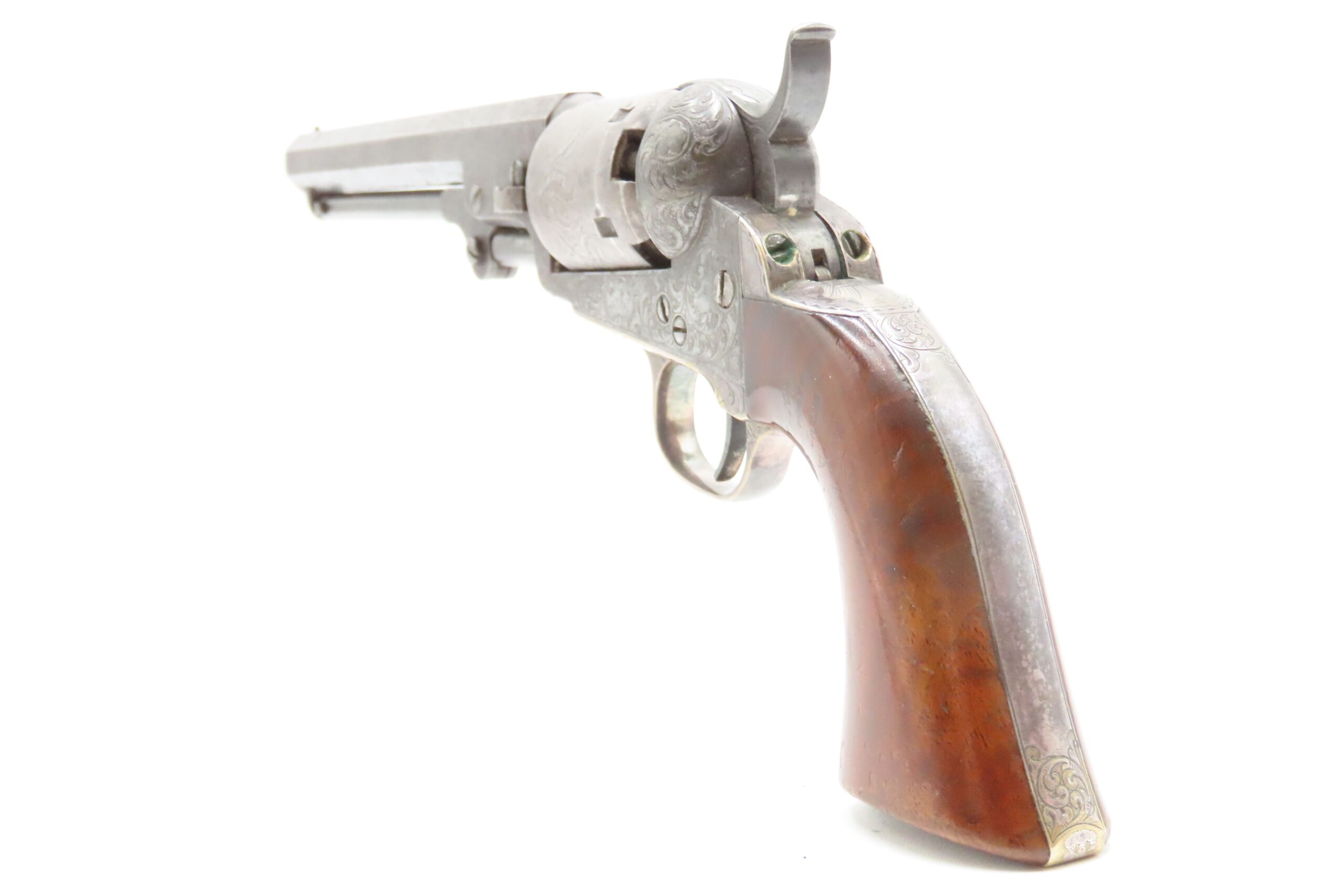 Scarce GUSTAVE YOUNG Factory Engraved COLT M1849 Percussion POCKET Revolver With Hand Engraved “PRESENTATION” Barrel Address - Image 22