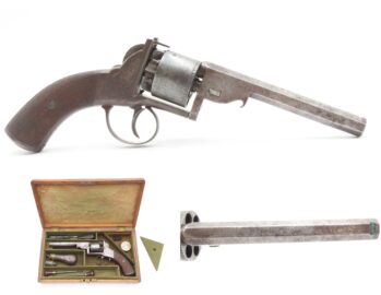 CASED & ENGRAVED British BARNES & CO. Double Action PERCUSSION Revolver Six-Shot SELF DEFENSE Pocket Pistol w/ACCESSORIES