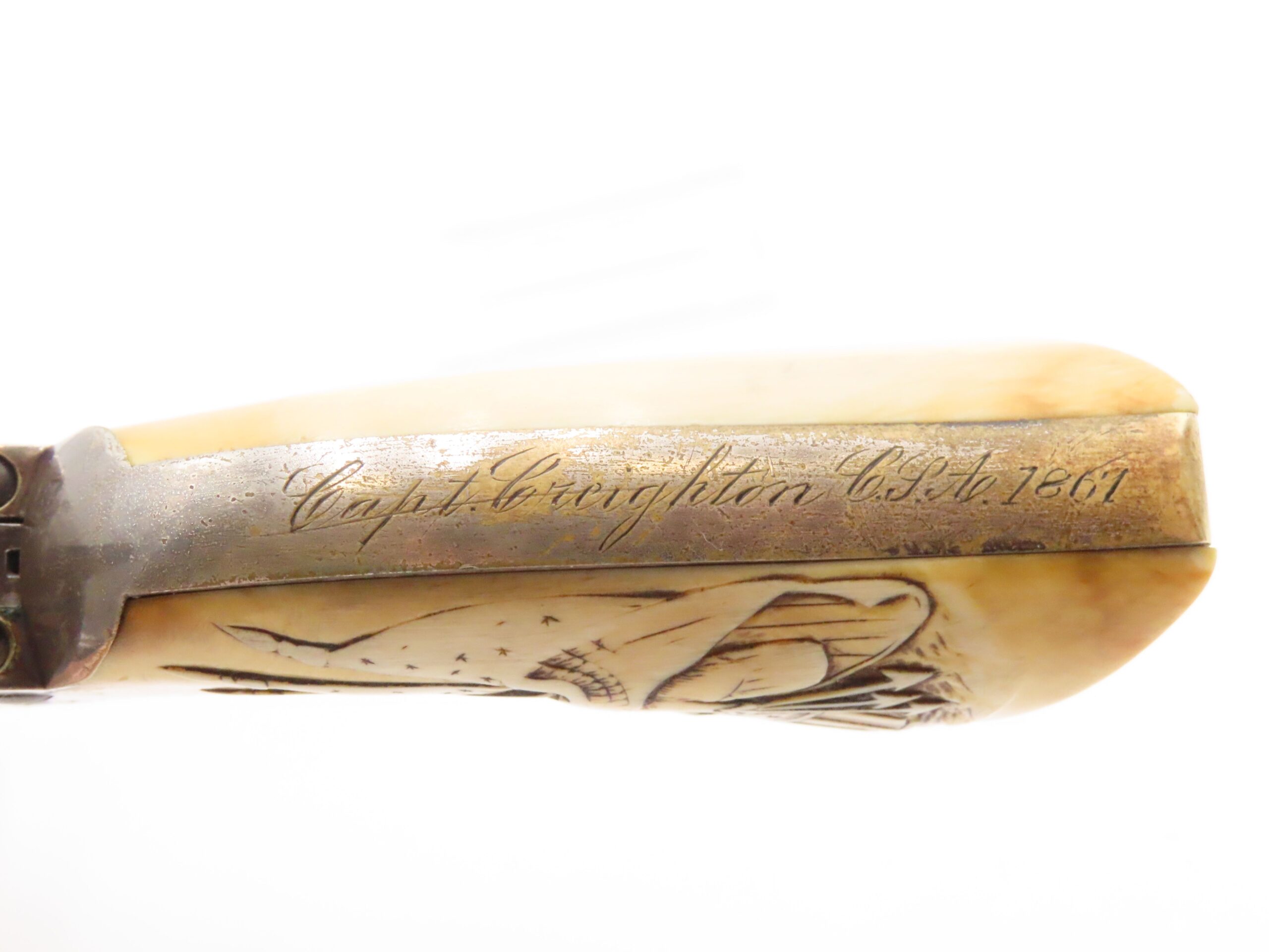 CSA OFFICER’S Antique CIVIL WAR Colt 1851 NAVY Inscription & Carved Ivories Battle of Pea Ridge Veteran, Carnegie Medal Awardee - Image 10