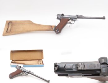 1917 Dated WORLD WAR I DWM M1914 Semi-Automatic ARTILLERY LUGER Pistol C&R Iconic WWI German Military Sidearm w/SHOULDER STOCK