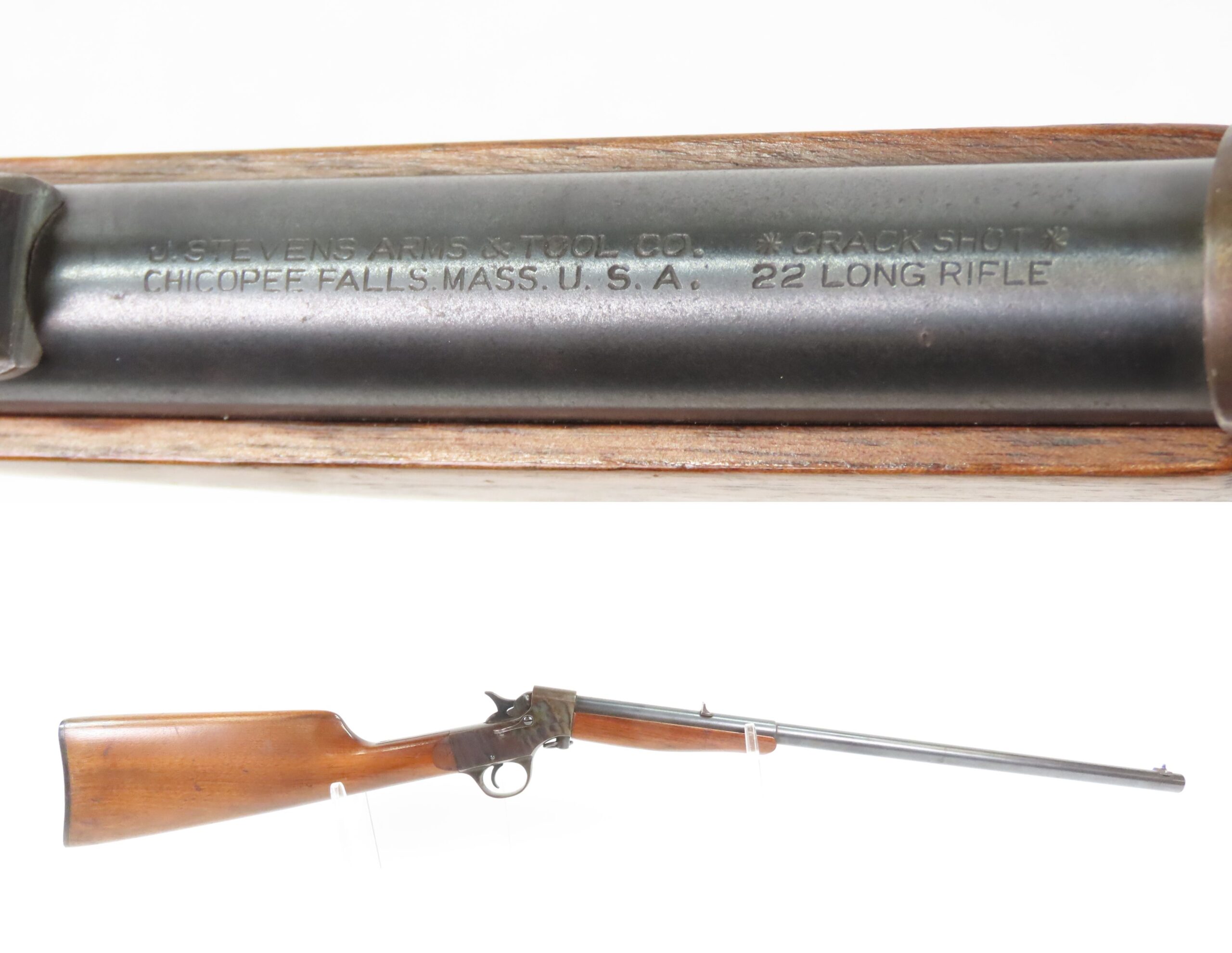 STEVENS A&T Co. “CRACK SHOT” .22 LR RF Single Shot ROLLING BLOCK Rifle C&R Fantastic, Light and Popular in the Early 1900s