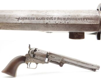 Rare THREE DIGIT SERIAL #490 Antique FIRST MODEL COLT M1851 NAVY Revolver   SQUARE BACK TRIGGER GUARD with WEDGE OVER SCREW