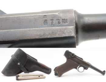 World War I UNIT MARKED 1917 Dated ERFURT Imperial German LUGER C&R HOLSTER Landwehr Infantry Regiment 122, Light Machine Gun Unit