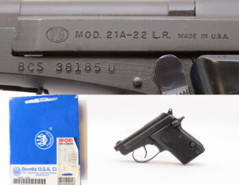 c1993 mfr. Boxed BERETTA M21A .22 LR Pistol CONCEAL & CARRY Mouse Gun LNIB Double/Single Action Mechanism with TIP-UP BARREL DA/SA