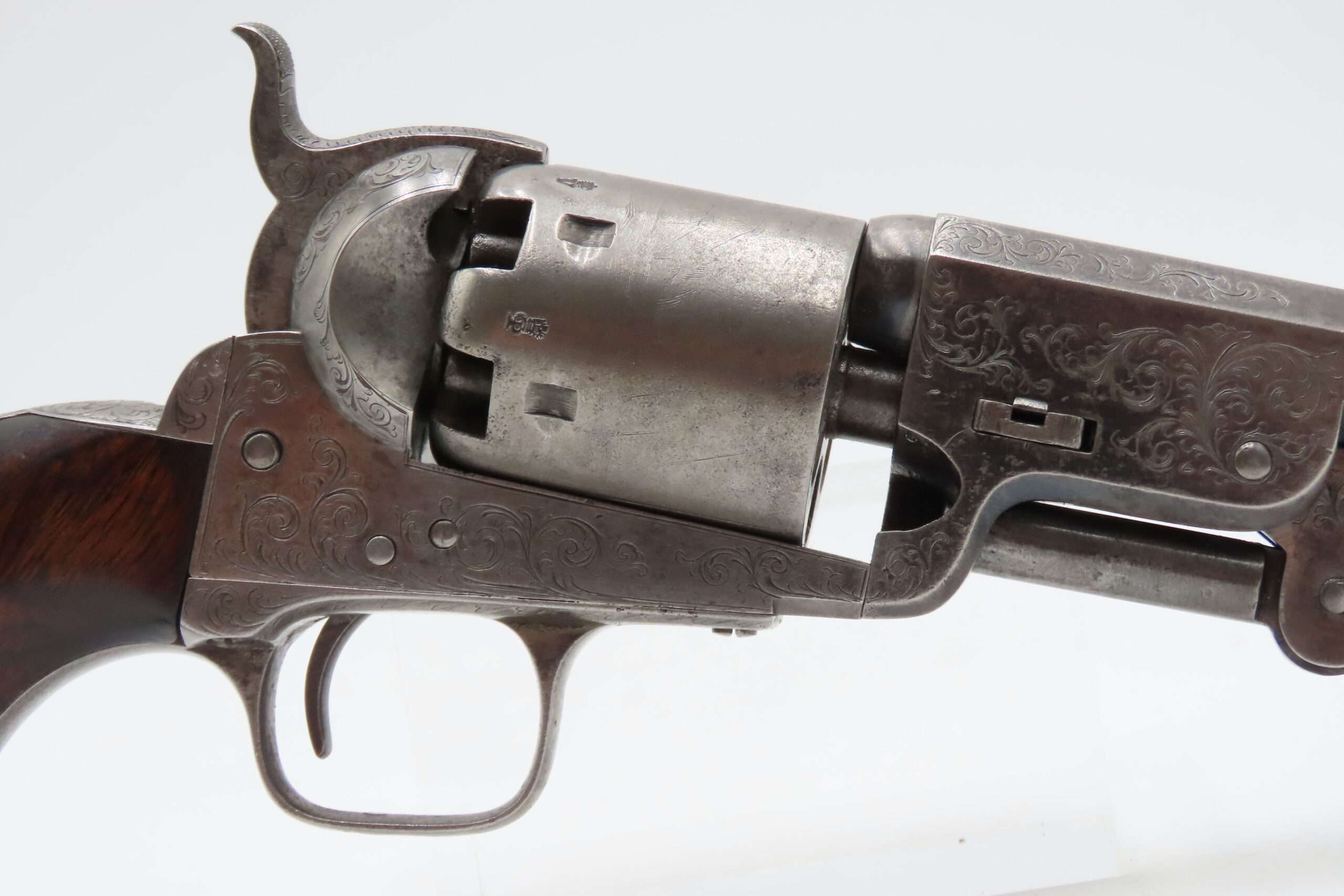 LONDON COLT M1851 NAVY Revolver CASED & FACTORY ENGRAVED Percussion Antique Made in England with English Engraving - Image 6